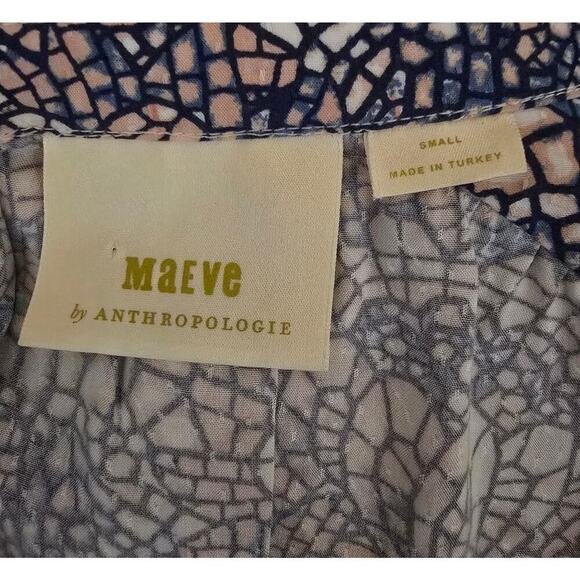 Anthropologie Maeve Colette Floral Motif Mosaic Ballon Sleeve Peasant Blouse Top - Picture 8 of 13